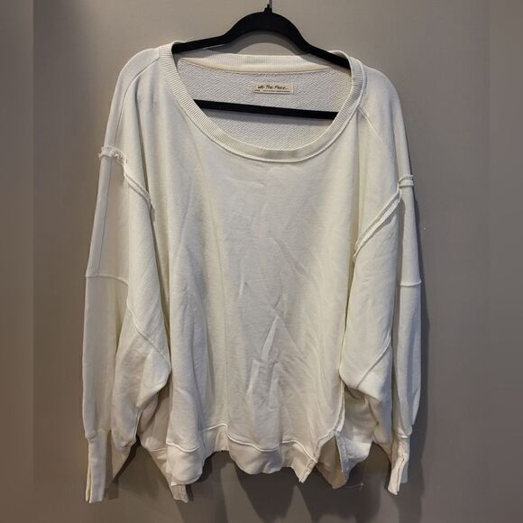 Free People Camden Sweatshirt Off White Large - Picture 1 of 8